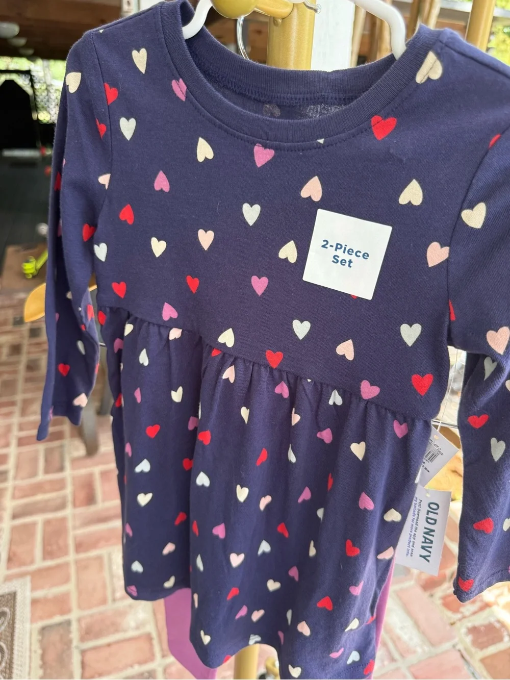 Old Navy Baby Girl 2 Piece Heart Dress Leggings Set 18-24M NWT